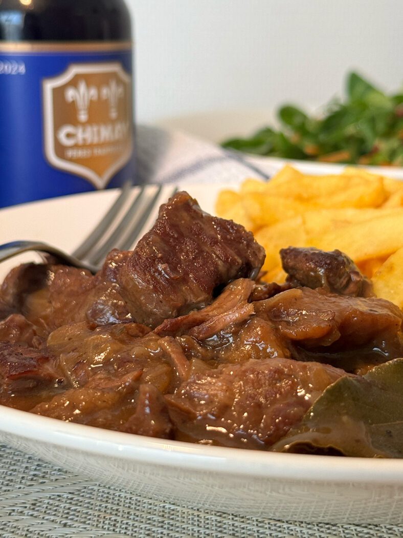  A closeup of Carbonnade Flamande